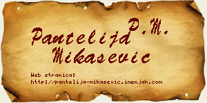 Pantelija Mikašević vizit kartica